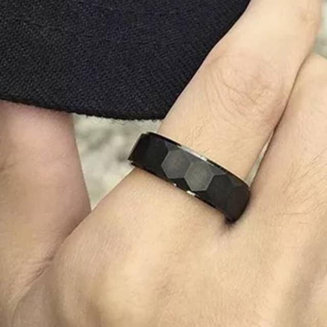 [COD] Cincin Hexagon Cincin Titanium Wanita Cincin Pria Cincin Couple Cincin Anak