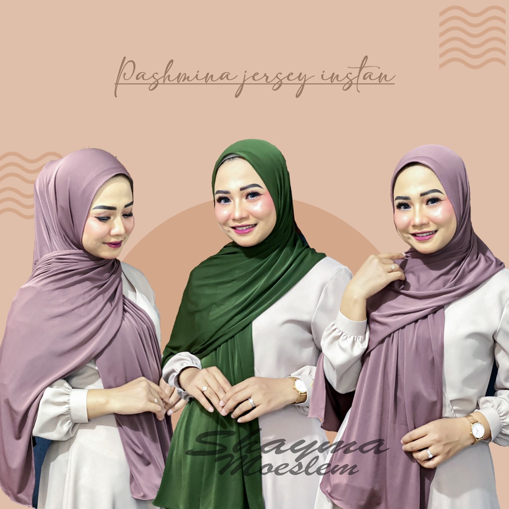 Pashmina Instan Jersey Premium Panjang 180x75cm / Pashmina Instan Jersey