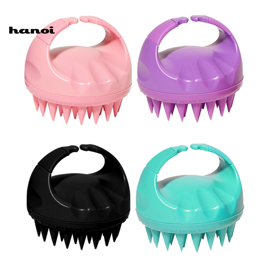 HQTM_Massage Shampoo Brush Soft Bristles Deep Cleaning Silicone Dandruff Hair Growth Massage Shampoo Brush for Salon