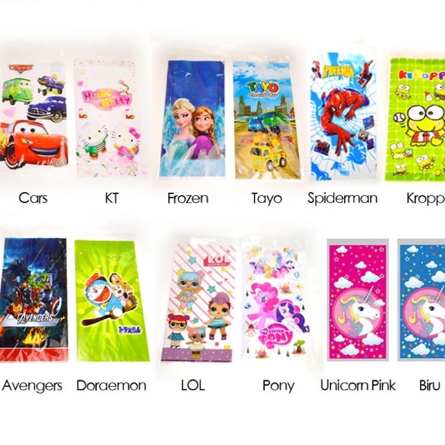 Plastik snack ulang tahun / plastik karakter