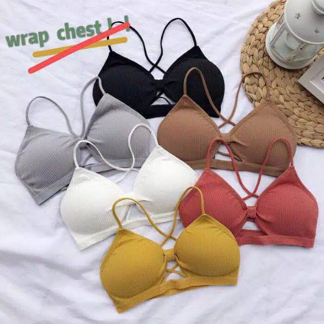 Bra push up wanita tanpa kawat elastis