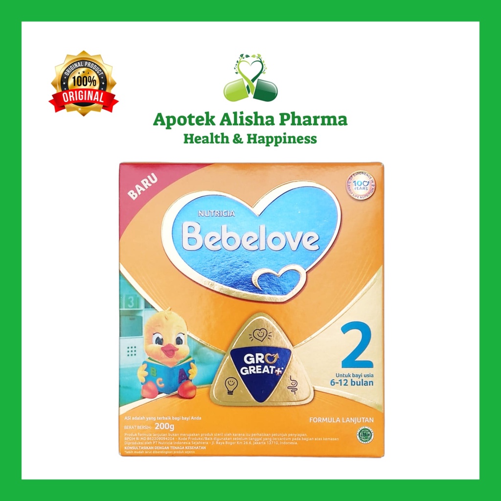 Nutricia Bebelove 2 200/400gr-Bebelove Tahap 2 Susu Formula Lanjutan Bayi Usia 6-12bulan/Bebelac 2