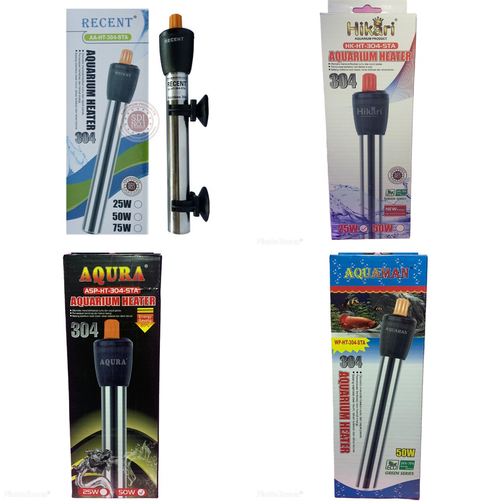 Heater Pemanas Penghangat Air Aquarium Akuarium Stainless Steel Recent Aa Ht 304 100 Watt Skls Sobo Shopee Indonesia