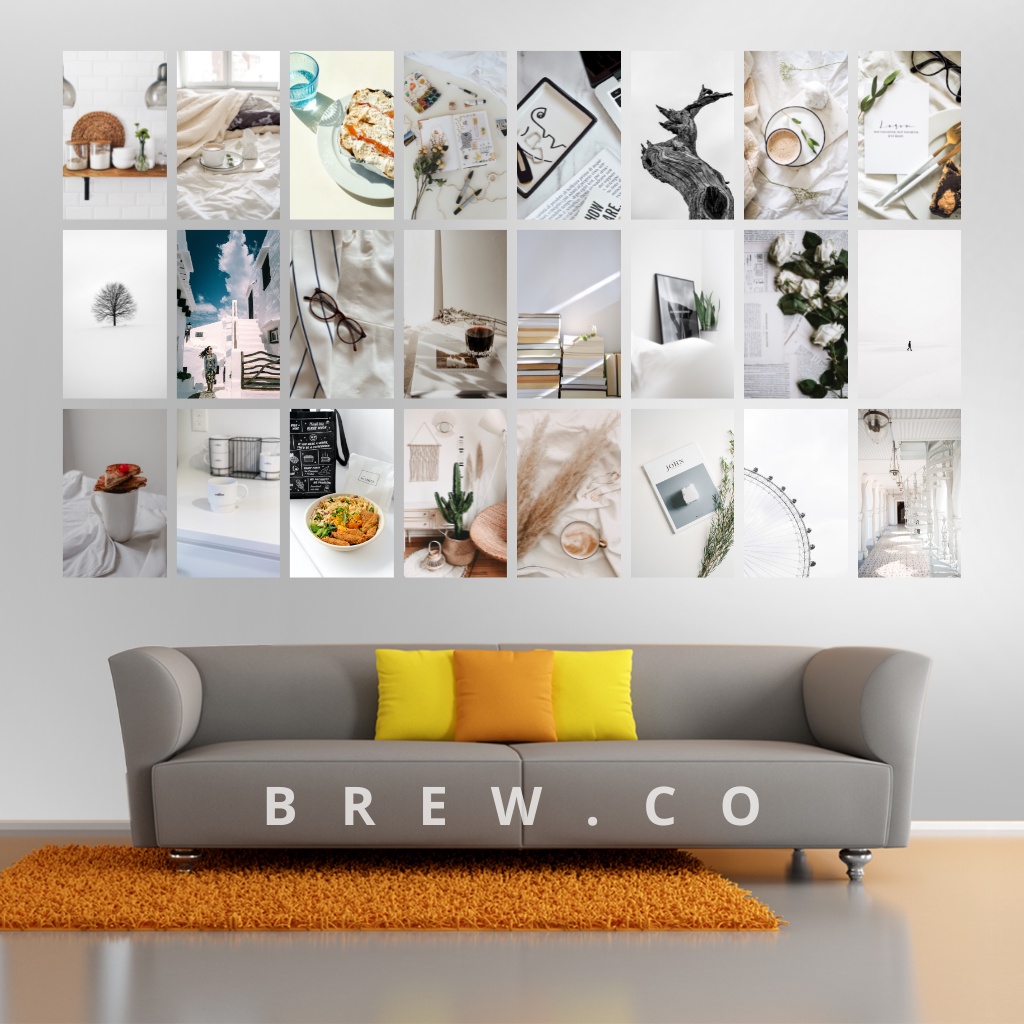 Poster Dinding Aesthetic White A5/A4 Murah - Tema Putih