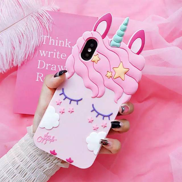 Softcase Silicone 3D Vivo V7 1718 silikon 4D unicorn kuda pony shy eyelash