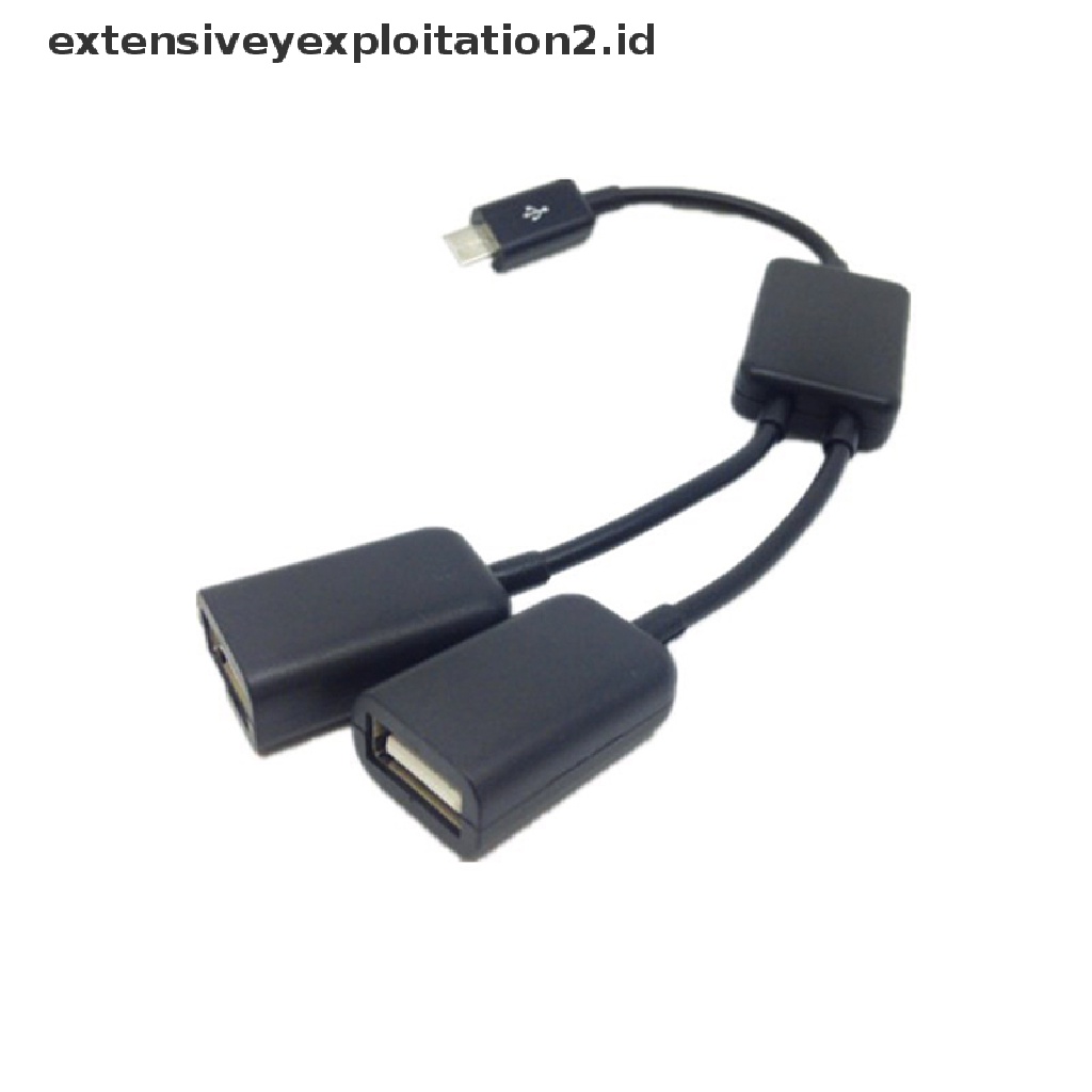 (Hotter) Kabel Adapter Hub Host Otg Dual Micro Usb Untuk Tablet Pc Dan Smartphone