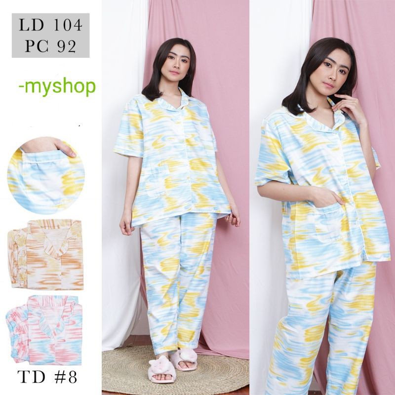 piyama baju tidur/baju tidur wanita/setelan tidur wanita murah/piyamas bahan katun micro