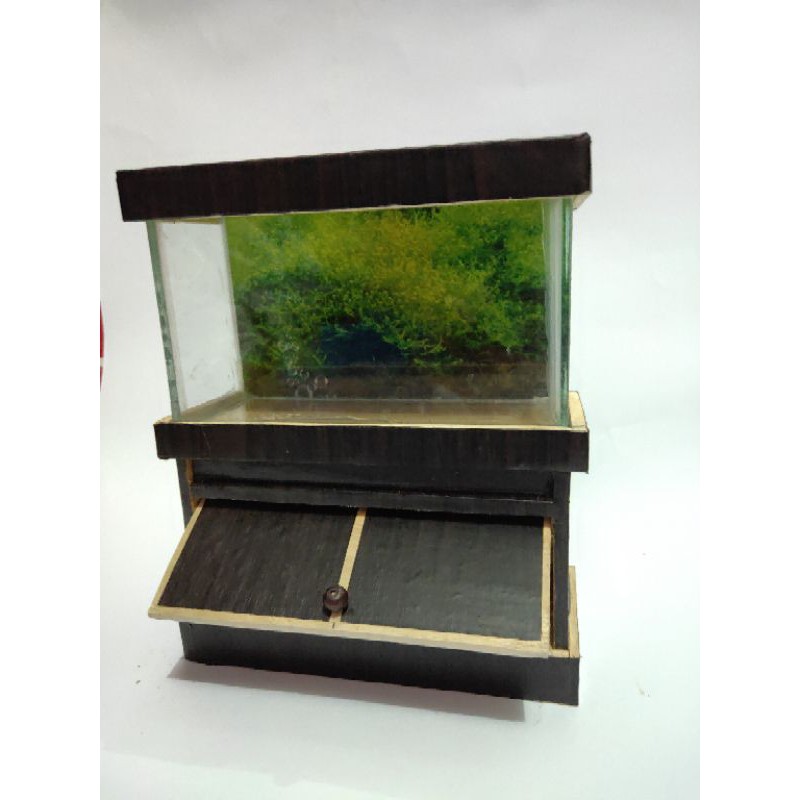 AQUARIUM MINI/ KECIL WARNA HITAM KAYU