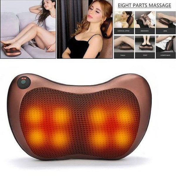 Alat Pijat Elektrik 8 Roller Bantal Pemijat Massage Pillow Heat Control Technology Otomatis Kusuk-6