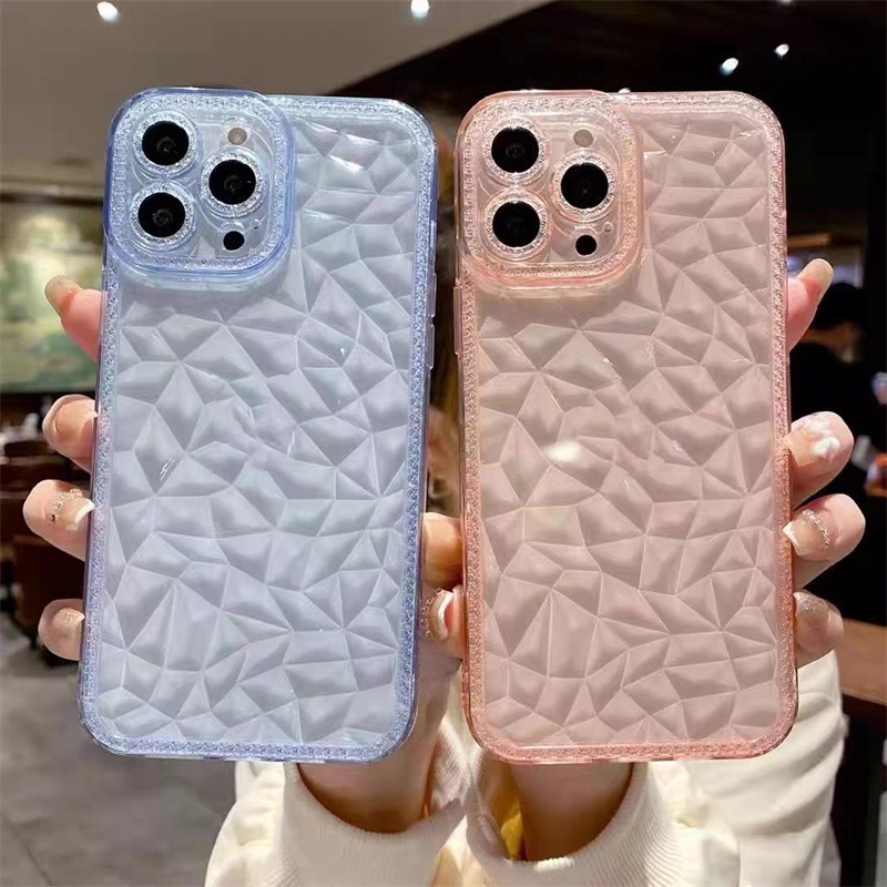 Premium luxury case diamond iphone 11 pro max 12 13 pro max X/Xs max XR aesthetic transparent clear TPU shockproof soft case