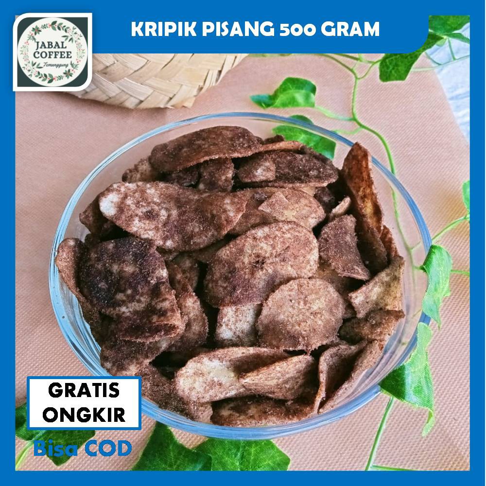 Keripik Pisang Kepok Manis / Keripik Pisang Kepok 500 Gram / Kripik Pisang Cokelat J90