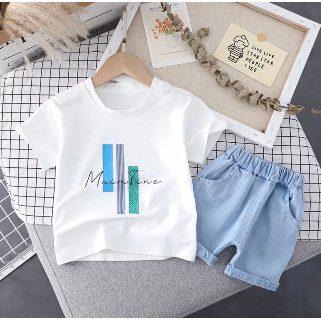 PROMO setelan anak laki laki kaos anak 1-5 tahun set