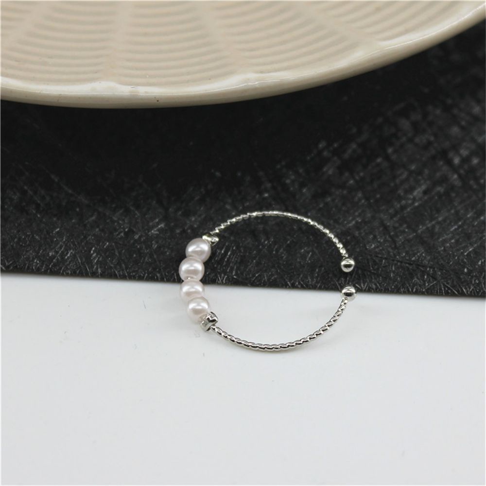 Suyou Cincin Wanita Model Terbuka Adjustable Hias Mutiara Handmade Multi Warna Untuk Meditasi / Cemas