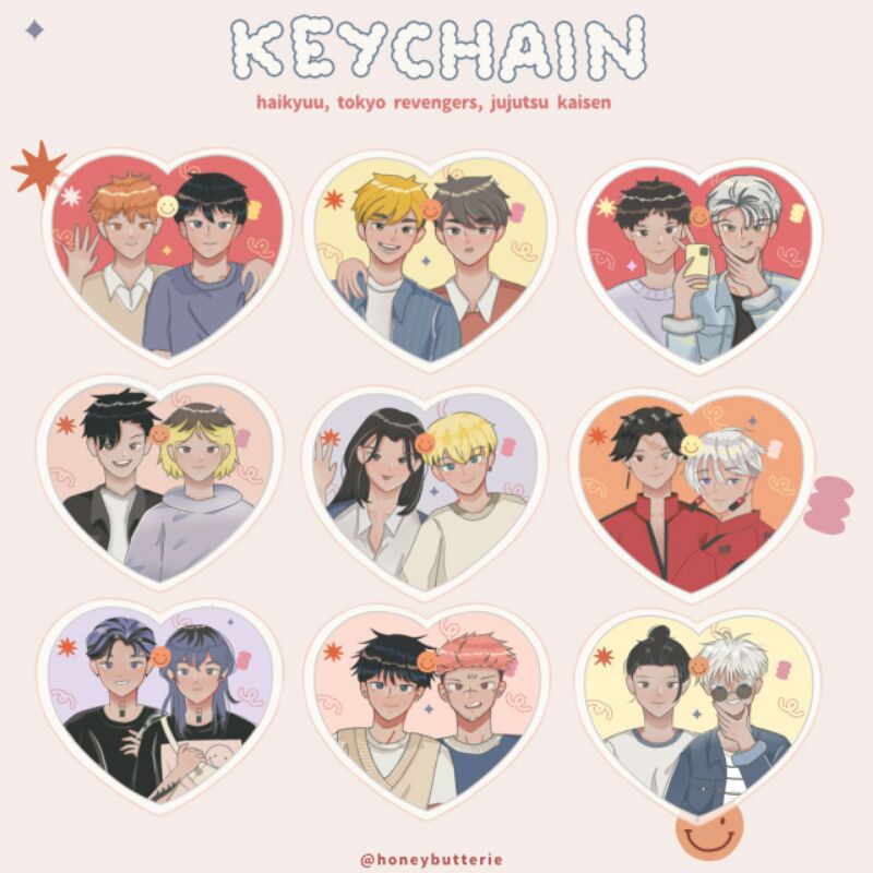 KEYRING "DUO" fanmerch Haikyuu, Tokyo Revengers, Jujutsu Kaisen