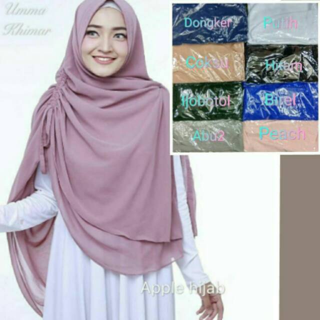 Umma khimar/ hijab murah/pet serut double layer/ khimar syar i