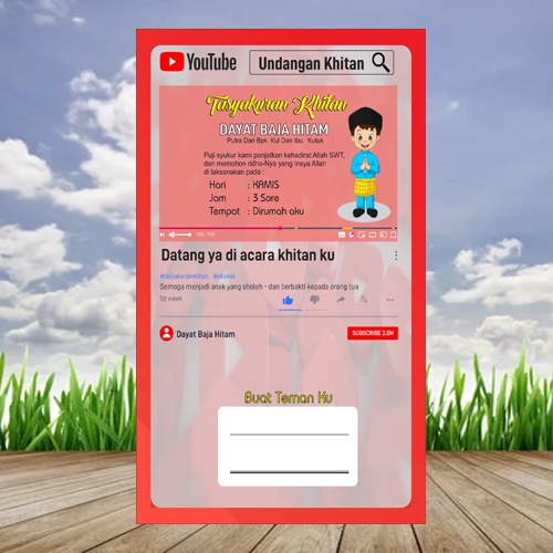 Undangan Khitan Untuk Anak Tema Youtube