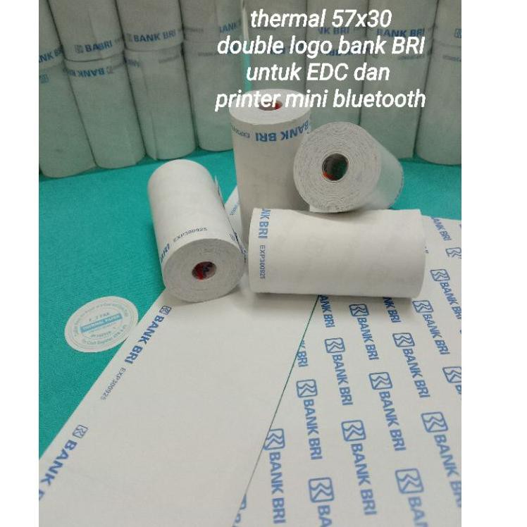 

Kirim Sekarang TESBO kertas struk thermal 57x30 logo bank bri untuk EDC brilink dan printer mini blu