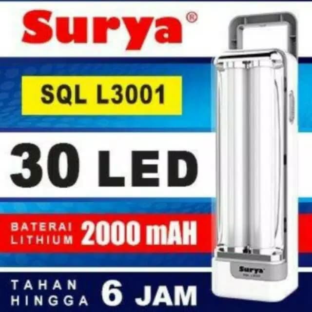 Surya Lampu Emergency SQL L3001 Light LED 30 SMDRechargeable