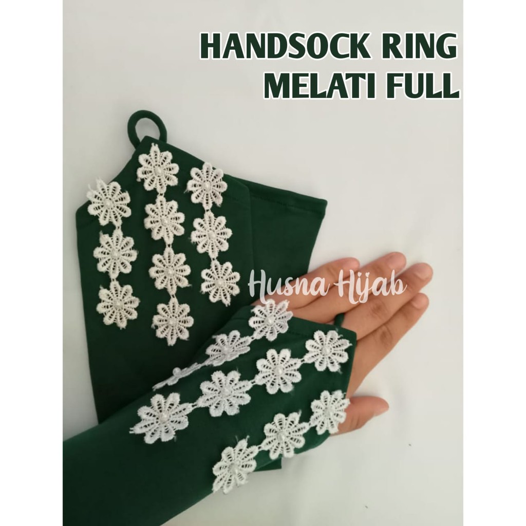 [HUSNA HIJAB] Handsock Ring Melati Full / Hensok Melati Full