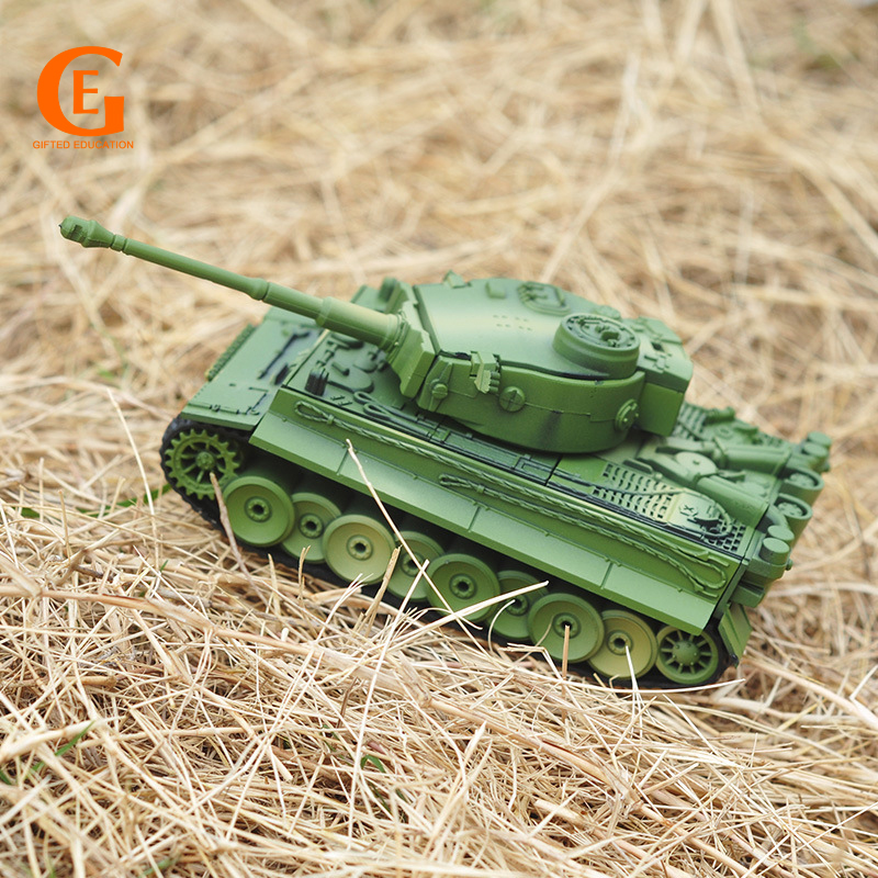 Mainan Rakitan Balok Bangunan Model Tank Militer Tiger 4D 1 / 72 DIY Untuk Anak