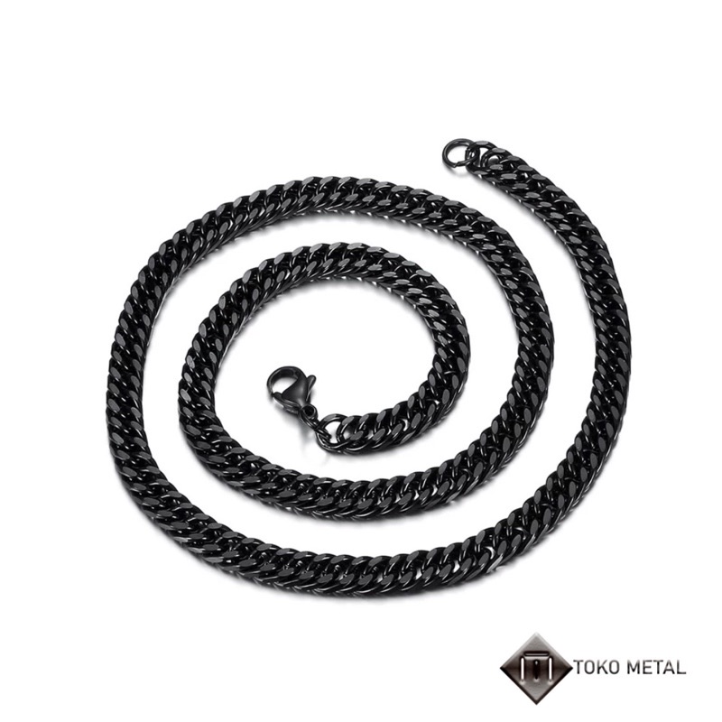 Kalung Titanium Hitam Rantai Pria dan Wanita 5 MM [ TokoMetal ]