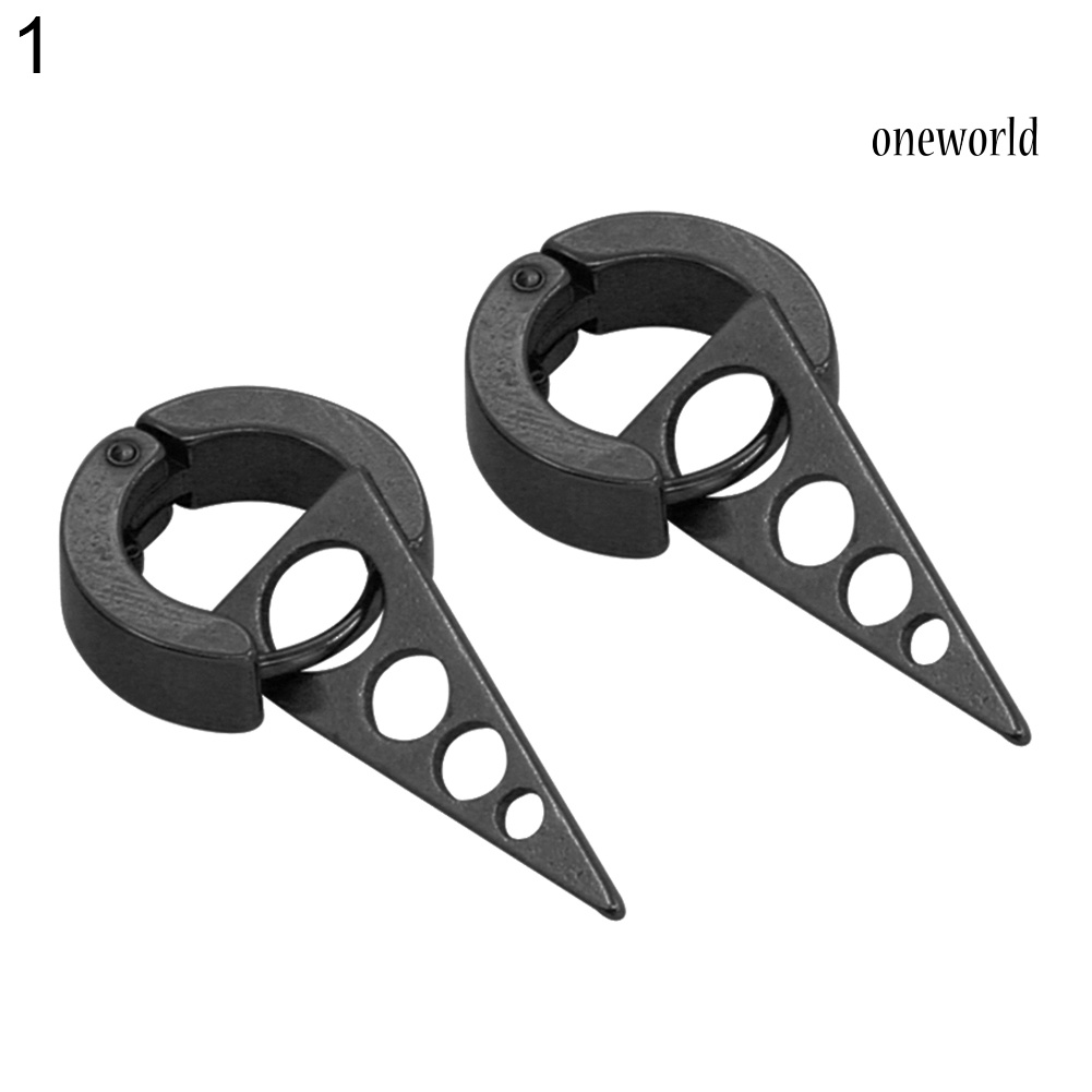 OW@ Fashion Women Men Cool Punk Stainless Steel Spike Ear Studs Huggie Earrings