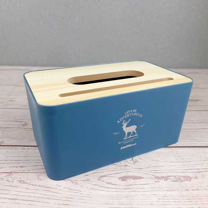 Kotak Tisu Kayu Tissue Box dengan Holder Smartphone - TaffHome ZJ008
