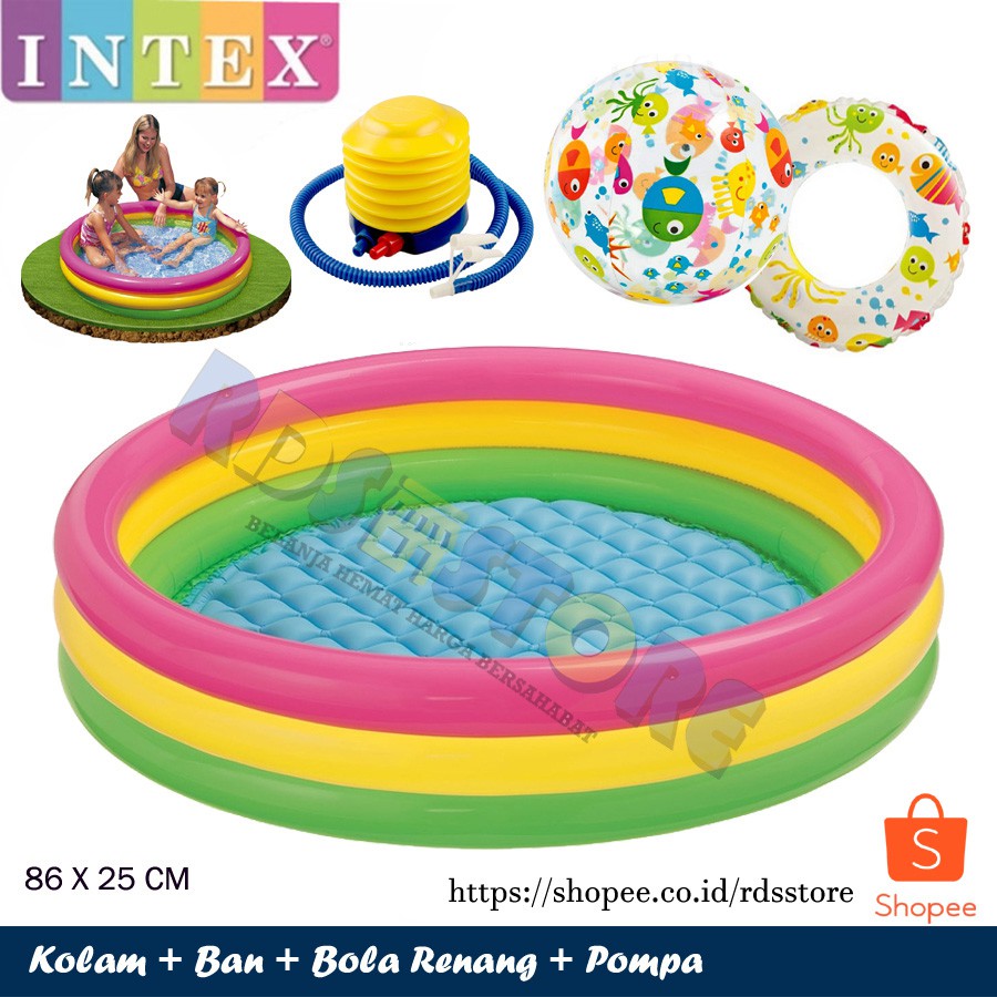 Intex Kolam Renang Anak Bestway Kolam Mandi Bola Set Ban Bola 86cm X 25cm Shopee Indonesia