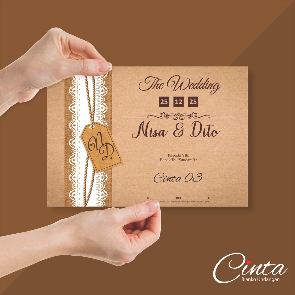 Cinta 03 Blanko Undangan | Blangko Undangan | Undangan Pernikahan murah