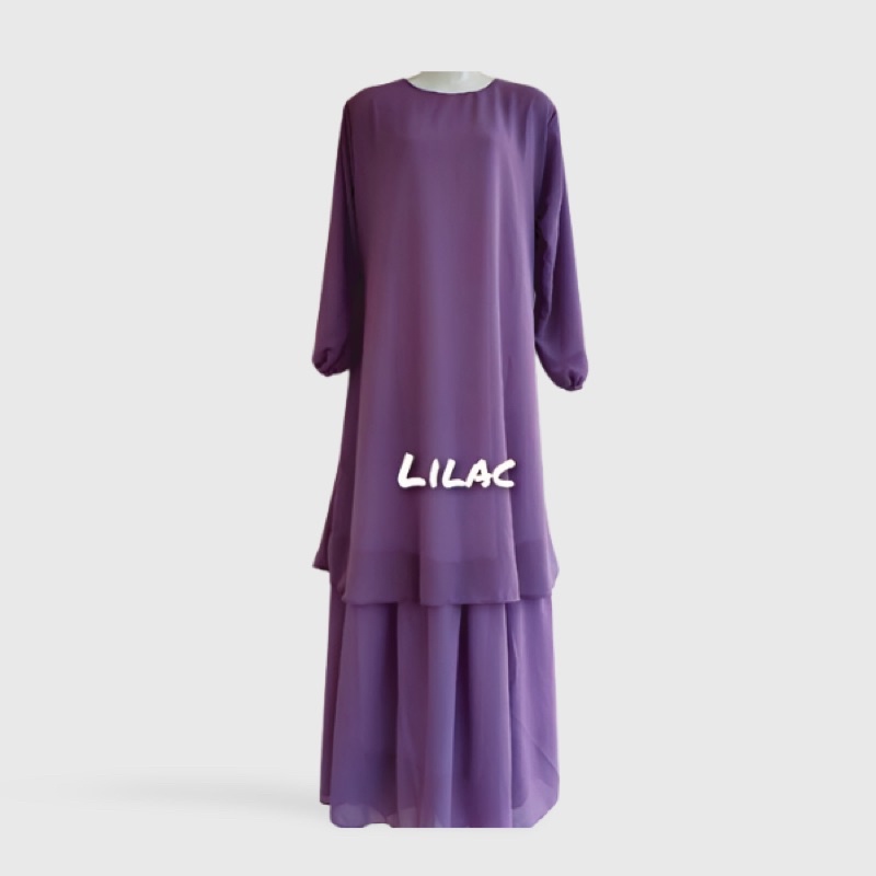 LILAC- GAMIS MALAYSIA/ GAMIS 2 LAYER FULL FURING