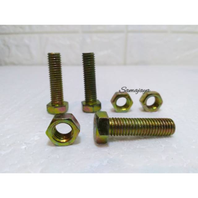 Baut 12 , 3cm ( M8 X 30 ) , Baut kuning , bolt
