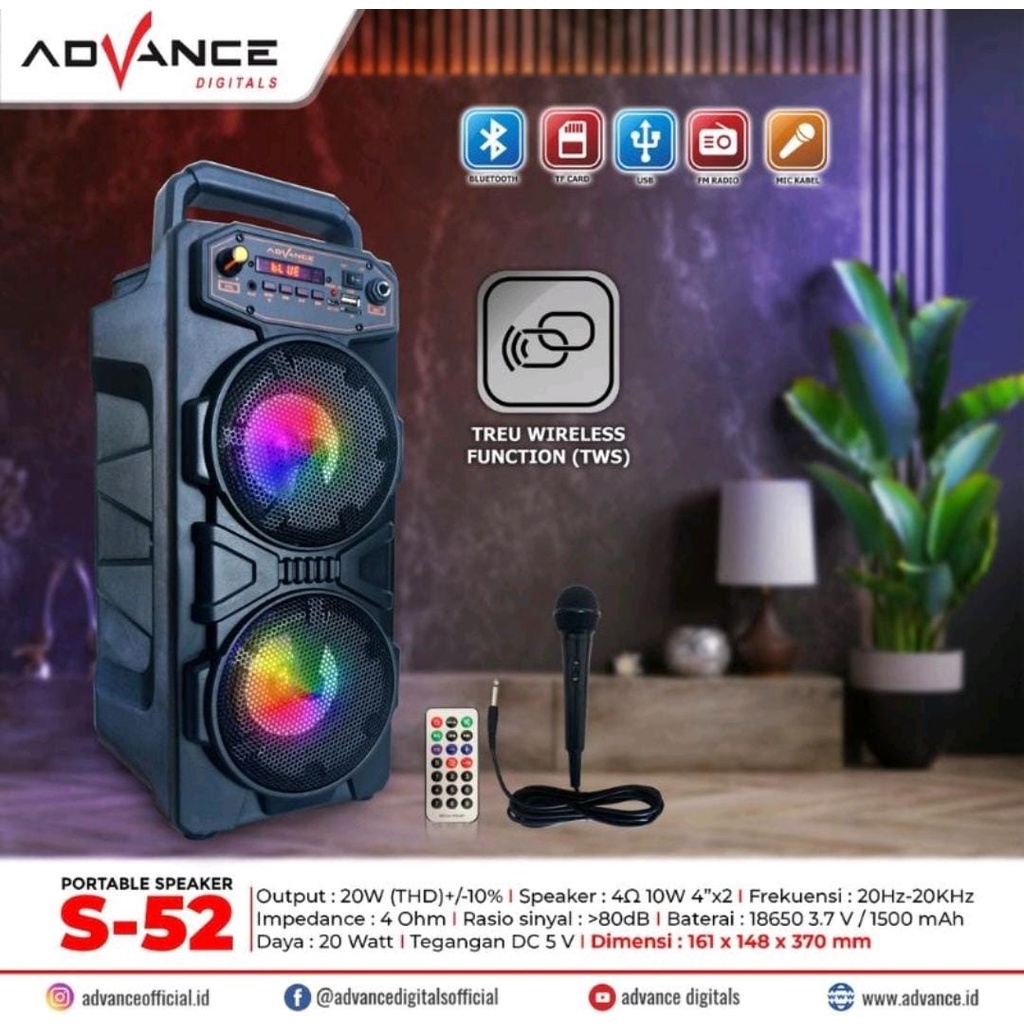 Speaker Bluetooth Advance Model S-52