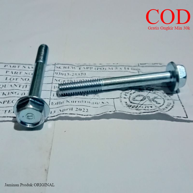 BAUT 10 PANJANG 5CM FLANGE ORIGINAL HONDA M6X50