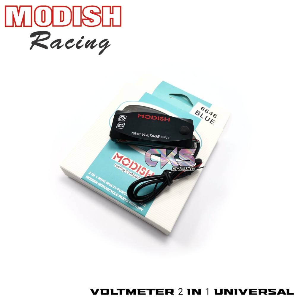 Voltmeter Motor Dan Jam Digital 2 in 1 Voltmeter Amper Aki Jam Digital