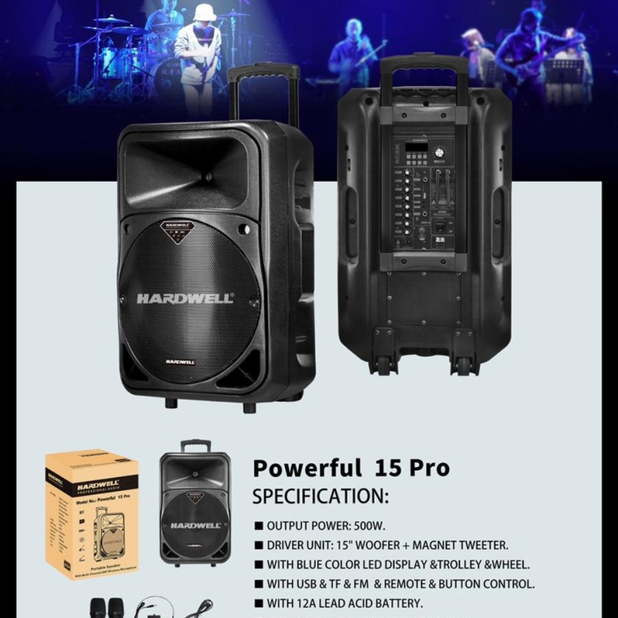 SPEAKER MEETING `HARDWELL POWERFULL 15 PRO USB ORIGINAL