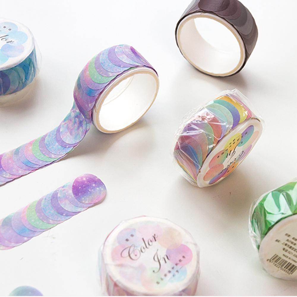 Nanas 100pcs /roll Colorful Dots Washi Tapes Dekoratif DIY Alat Tulis ng tape