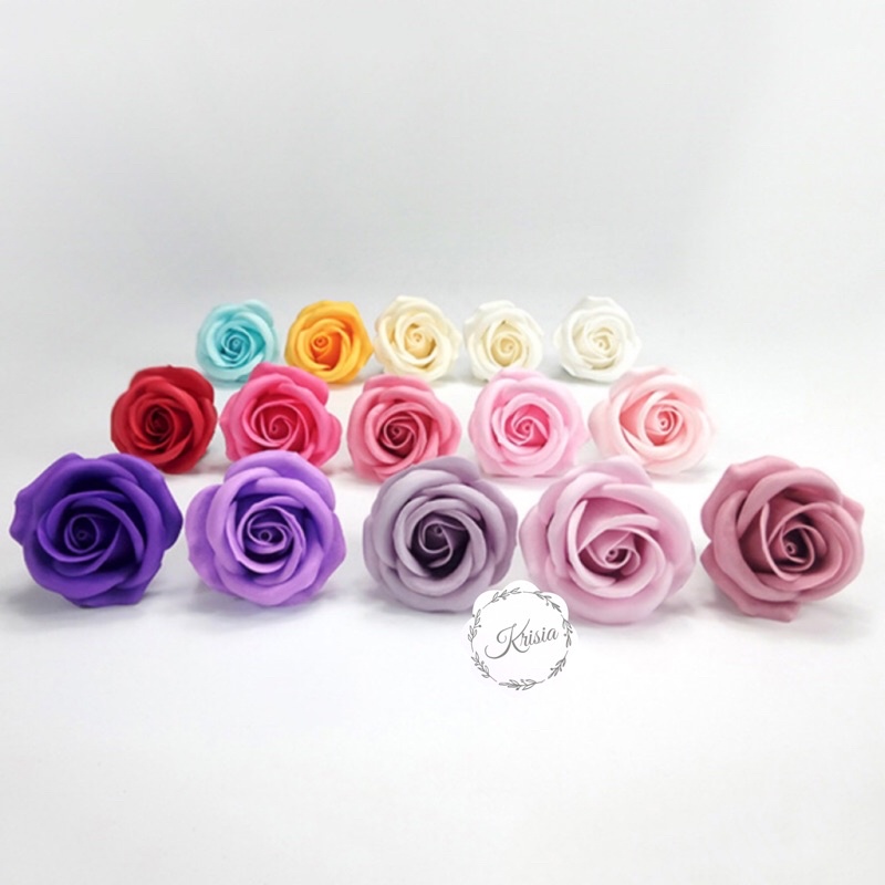 Bunga Mawar Sabun / Rose Soap Flower 4 Layer Kelopak Ecer Per 1 Pcs(TANPA TANGKAI)