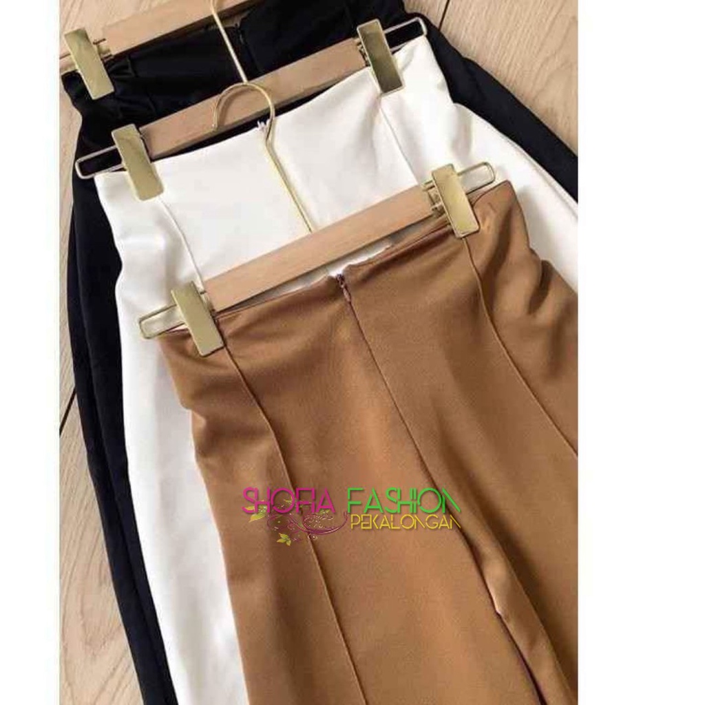 Celana SCUBA IMPORT Wanita Kulot  standar dan Jumbo Scuba Zipper Highwaist Bahan Trendy Terbaru