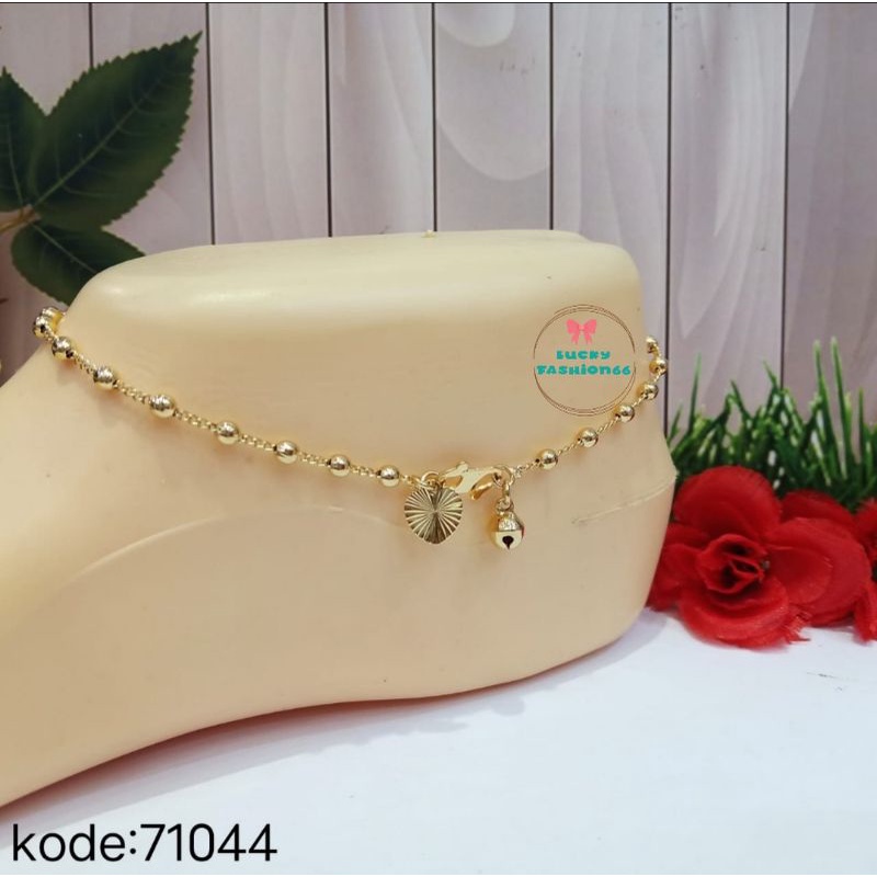 GELANG KAKI BIJI LADA KOMBINASI TITANIUM LAPIS EMAS 18k 74004.17-6.71044