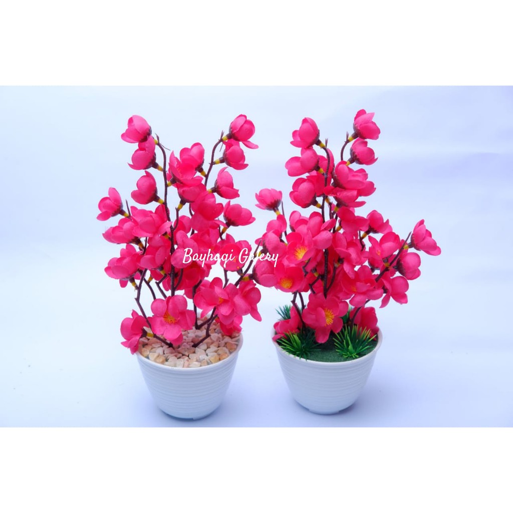 BUNGA SAKURA RIMBUN IMPORT MURAH D10 // BUNGA HIAS SAKURA // BUNGA ARTIFICIAL// BUNGA DEKORASI RUMAH-Magenta