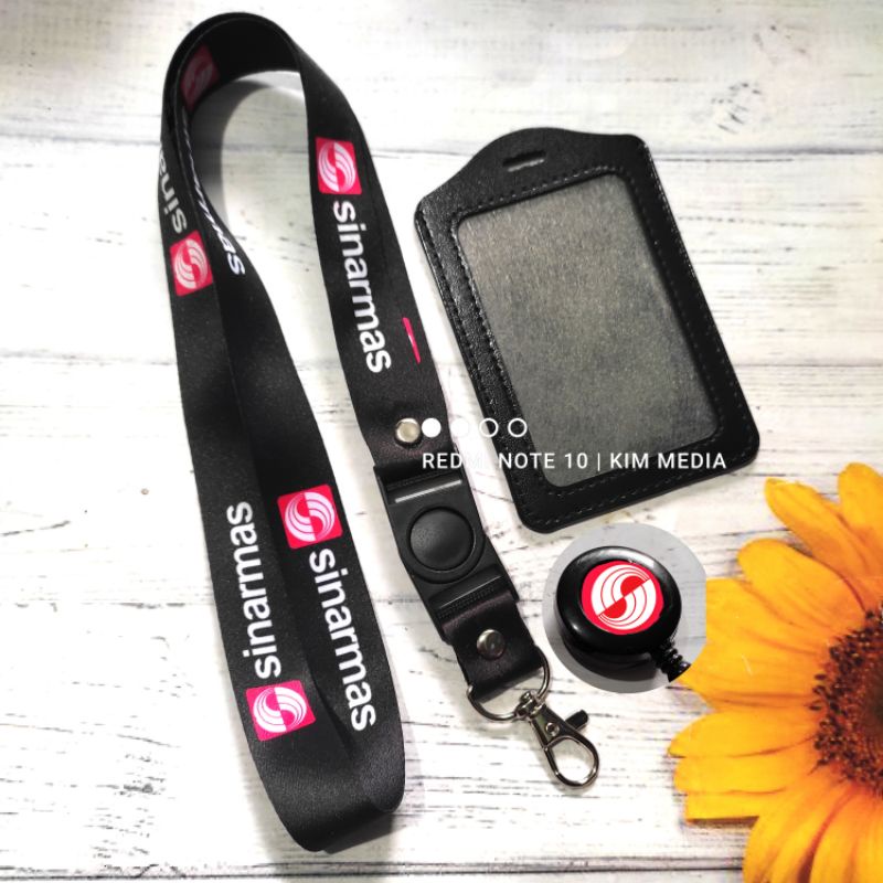 

Tali Id card Sinarmas Tali id card lanyard bank sinarmas satuan printing