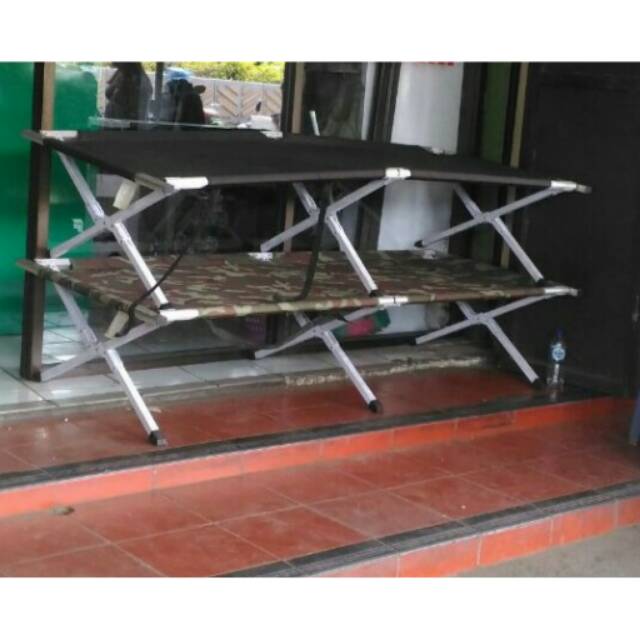 Velbed Lipat - Velbed Tni - Velbed Aluminium - HITAM ONLY