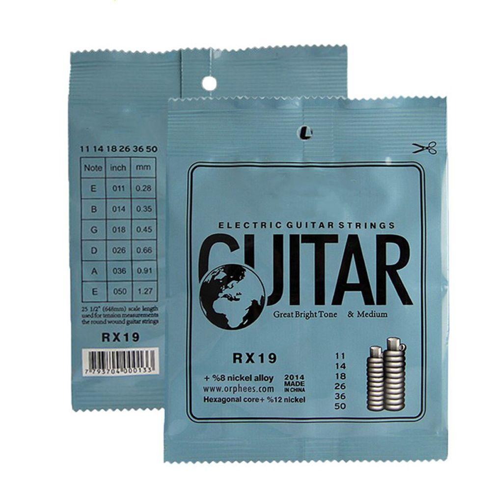 [Elegan] Set Senar Gitar Listrik RX15 /17 /19 Nada Terang Besar Aksesoris Alat Musik Gitar Listrik Logam Super Ringan 6 String