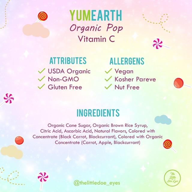 [READY] YUMEARTH Organic Pop Vitamin C / Sour ( YUM EARTH satuan) EXP 2024