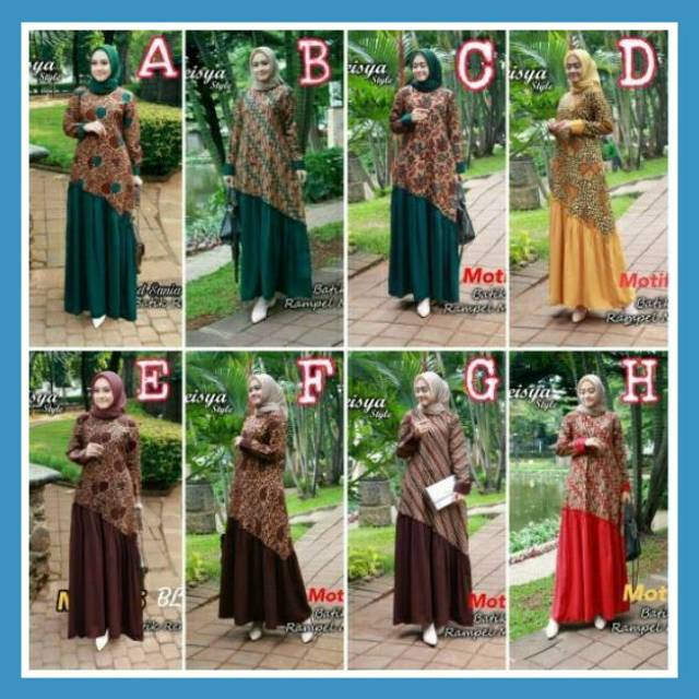  GAMIS  BATIK  TERBARU GAMIS  MEISYA STYLE BATIK  REMPEL  MIRING 