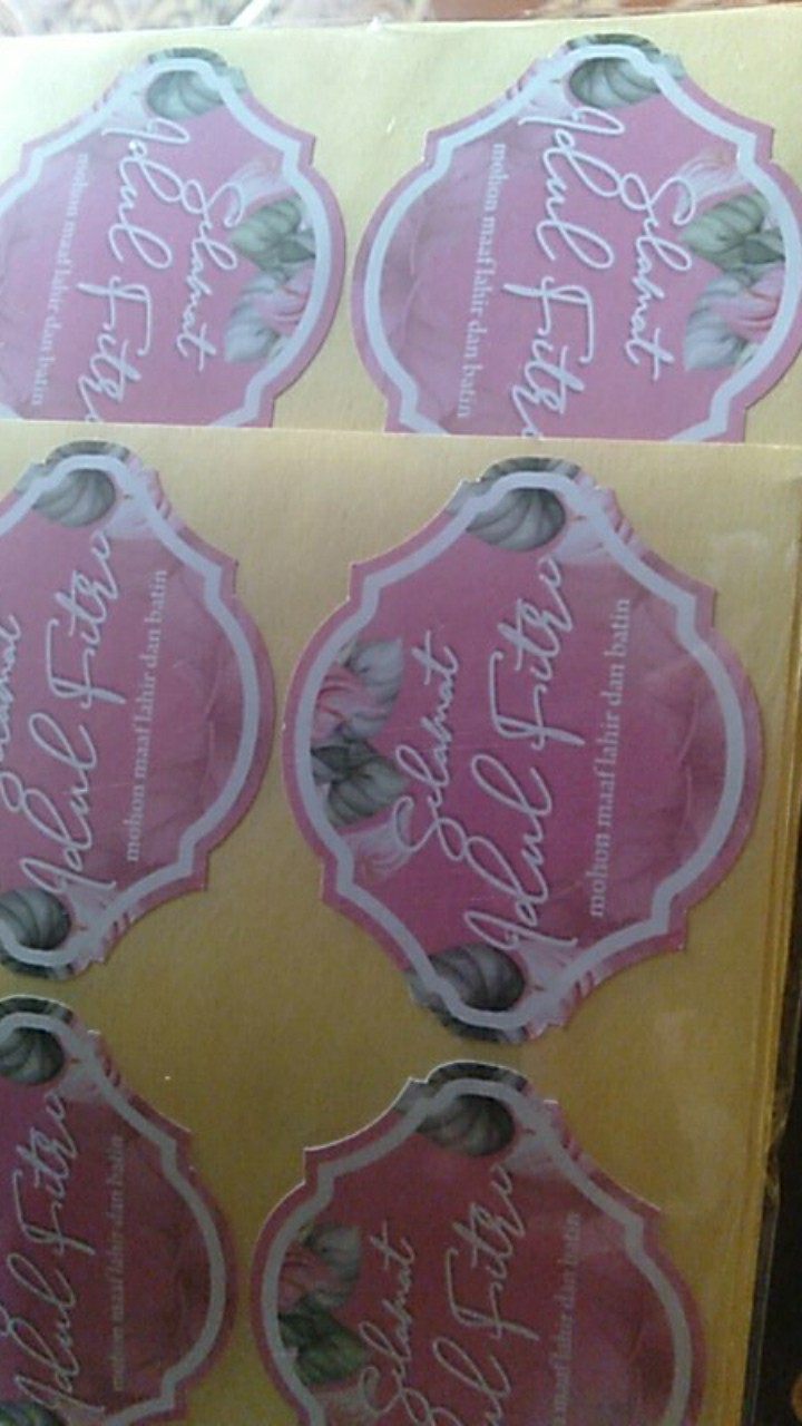 Stiker Toples Kue Lebaran Idul Fitri Free Input Logo