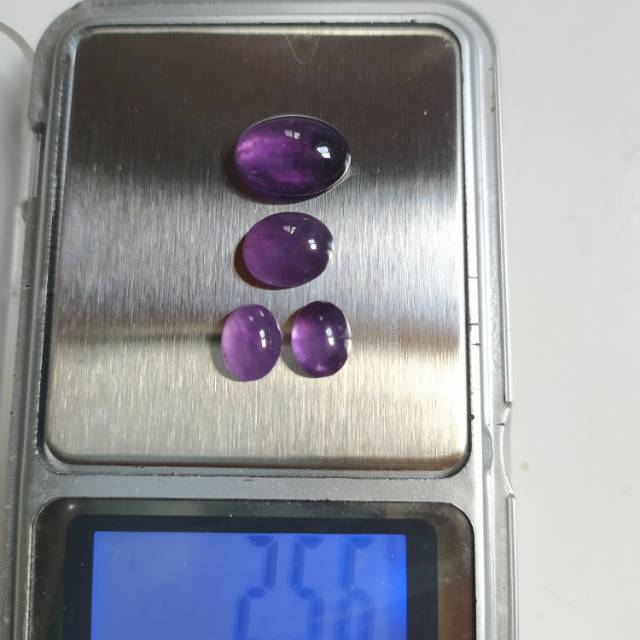 Satu set setelan Batu Permata Kecubung Ungu Kalimantan