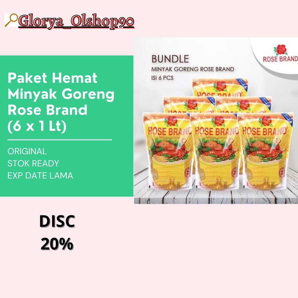 

SALE 20% Paket Hemat Minyak Goreng Rose Brand (6 x1Ltr)