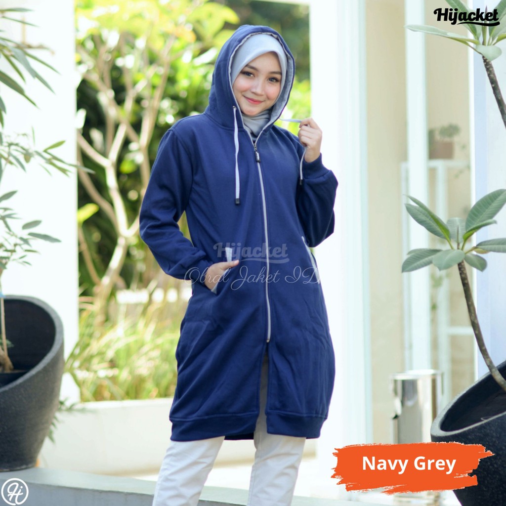 Hijacket Basic Navy Original Bandung | Hoodie Wanita Murah Size L XL XXL Garansi 100%-1