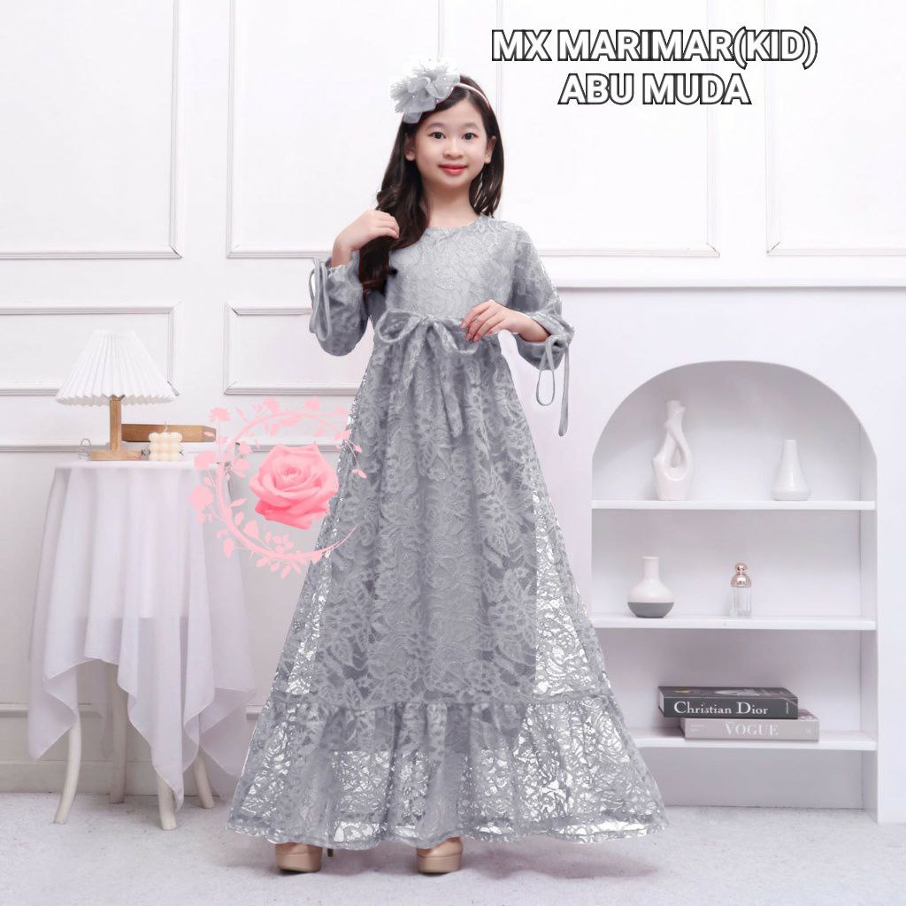 MX MARIMAR KID / UMUR 4 sampai 13tahun / dress brukat TERLARIS TERBARU / DRESS PESTA ANAK